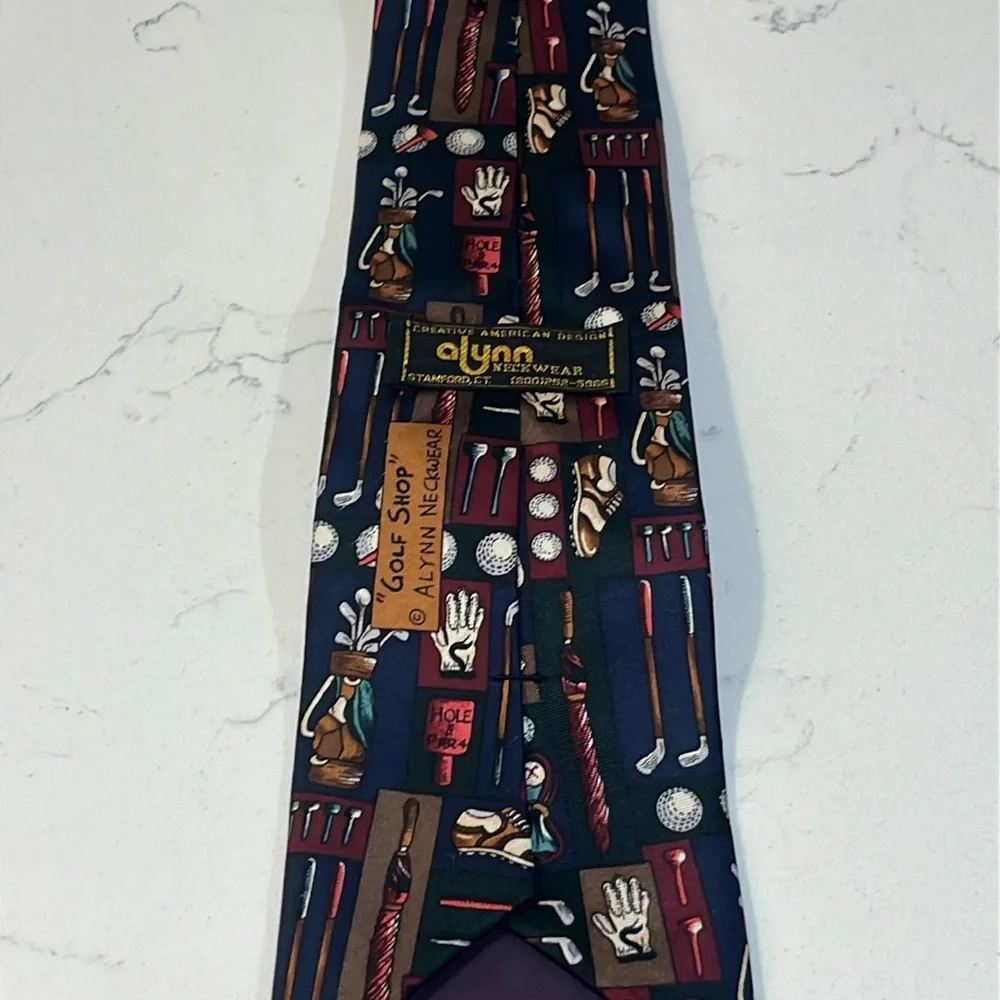 Alynn Golf Novelty Neckware Multicolor Silk Men's Tie